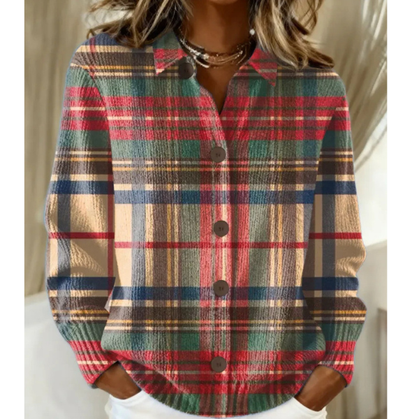 AVELYN | Women’s Festive Checkered Blouse