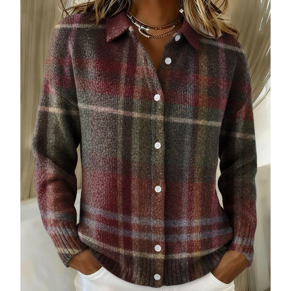 AVELYN | Women’s Festive Checkered Blouse