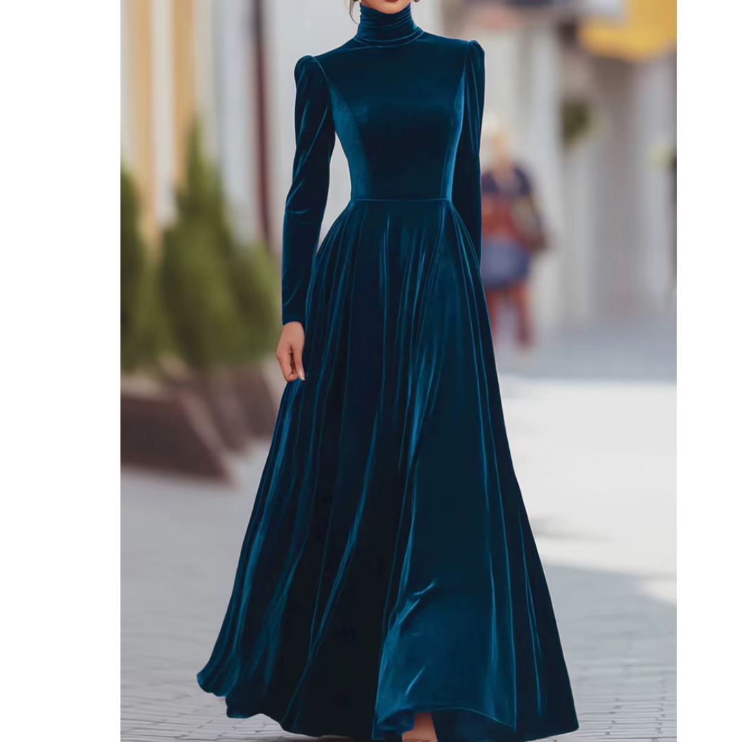 Isolde™ Velvet & Satin Evening Dress