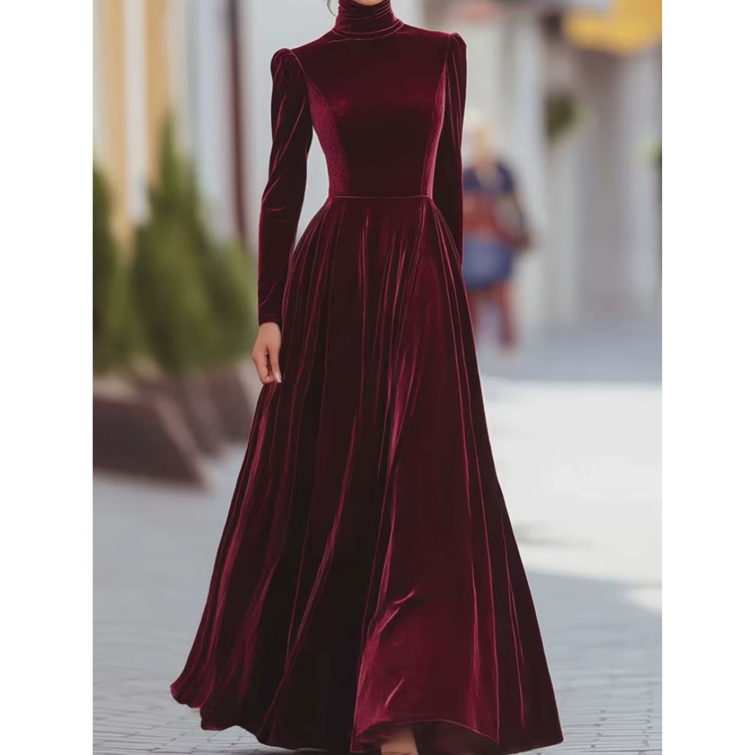 Isolde™ Velvet & Satin Evening Dress