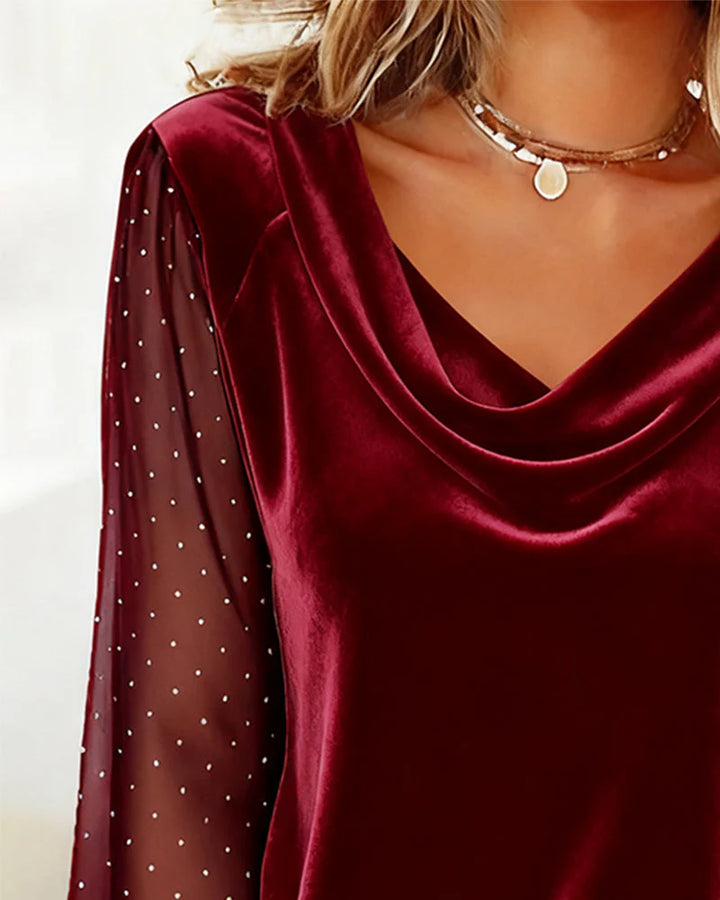 Isla™ Velvet Cowl Neck Top