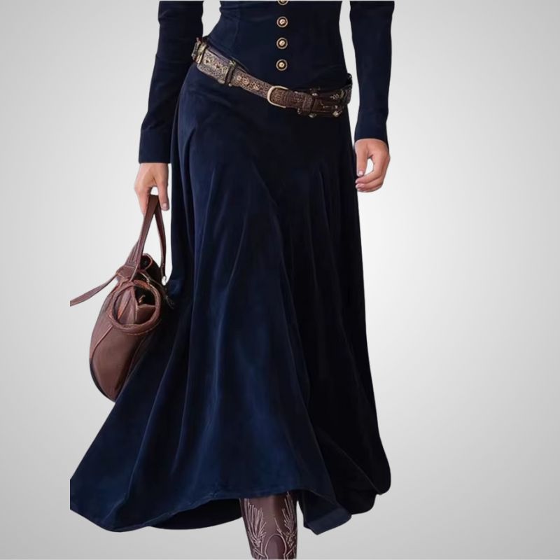 MILANA | Suede maxi dress with slit