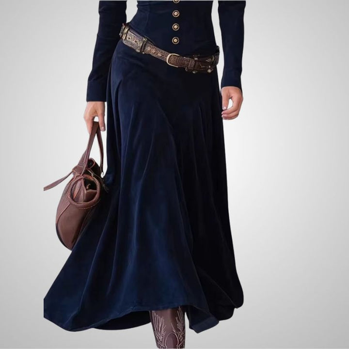 MILANA | Suede maxi dress with slit