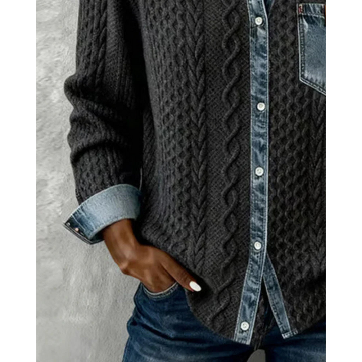 Roswyn™ Knit &amp; Denim Contrast Shirt