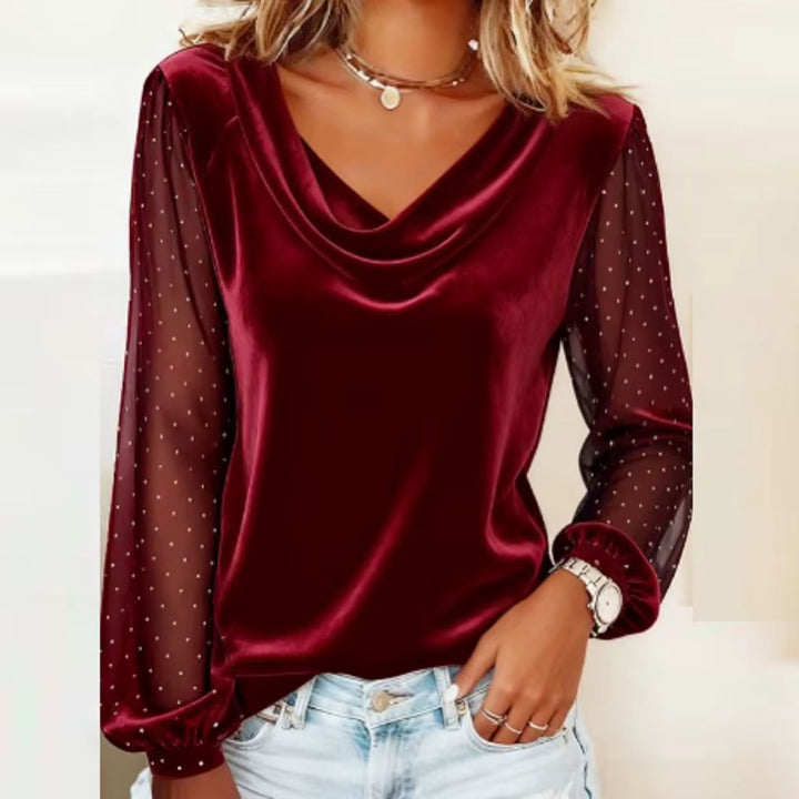 Isla™ Velvet Cowl Neck Top