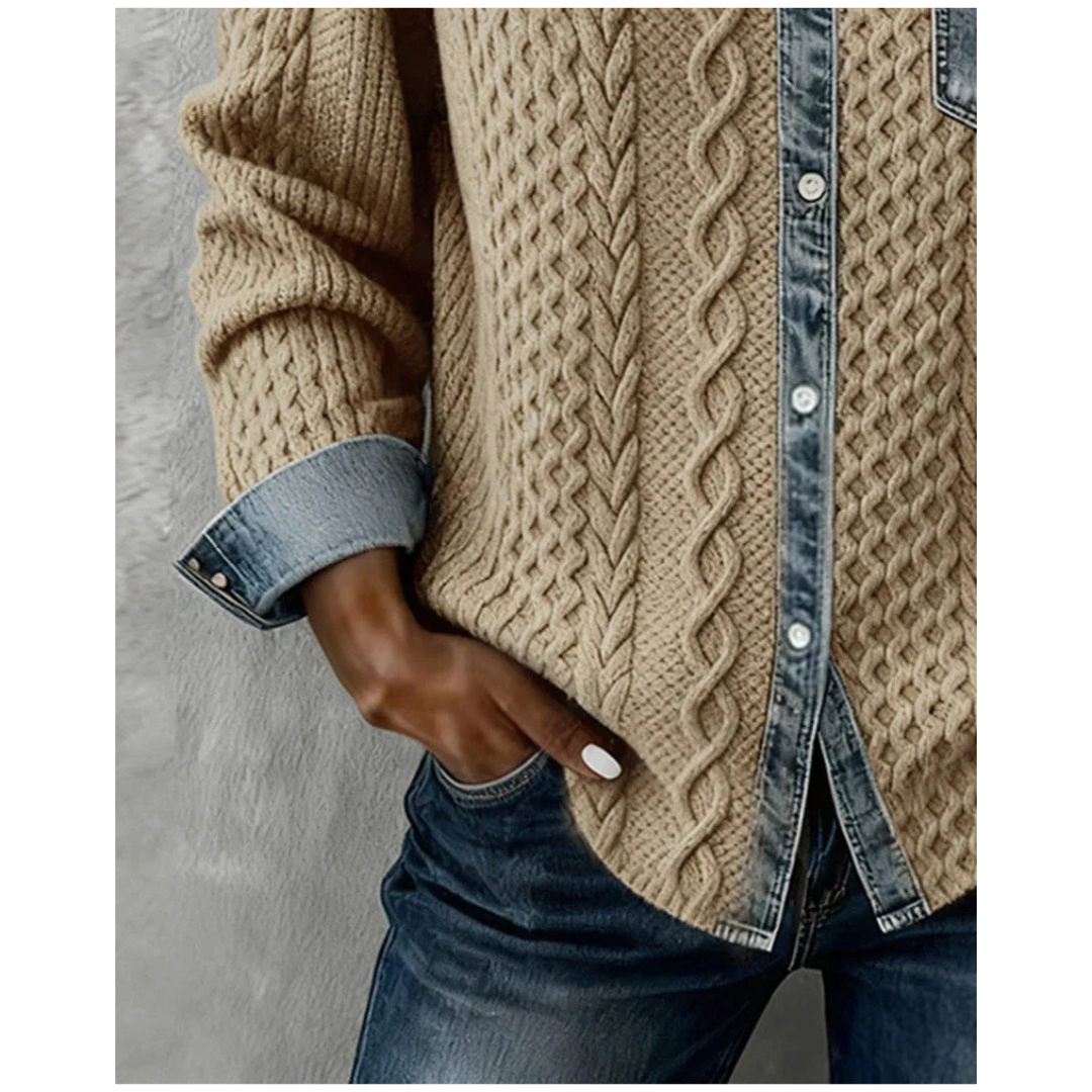 Roswyn™ Knit &amp; Denim Contrast Shirt