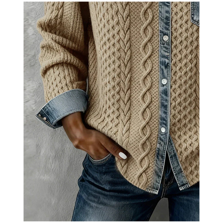 Roswyn™ Knit &amp; Denim Contrast Shirt