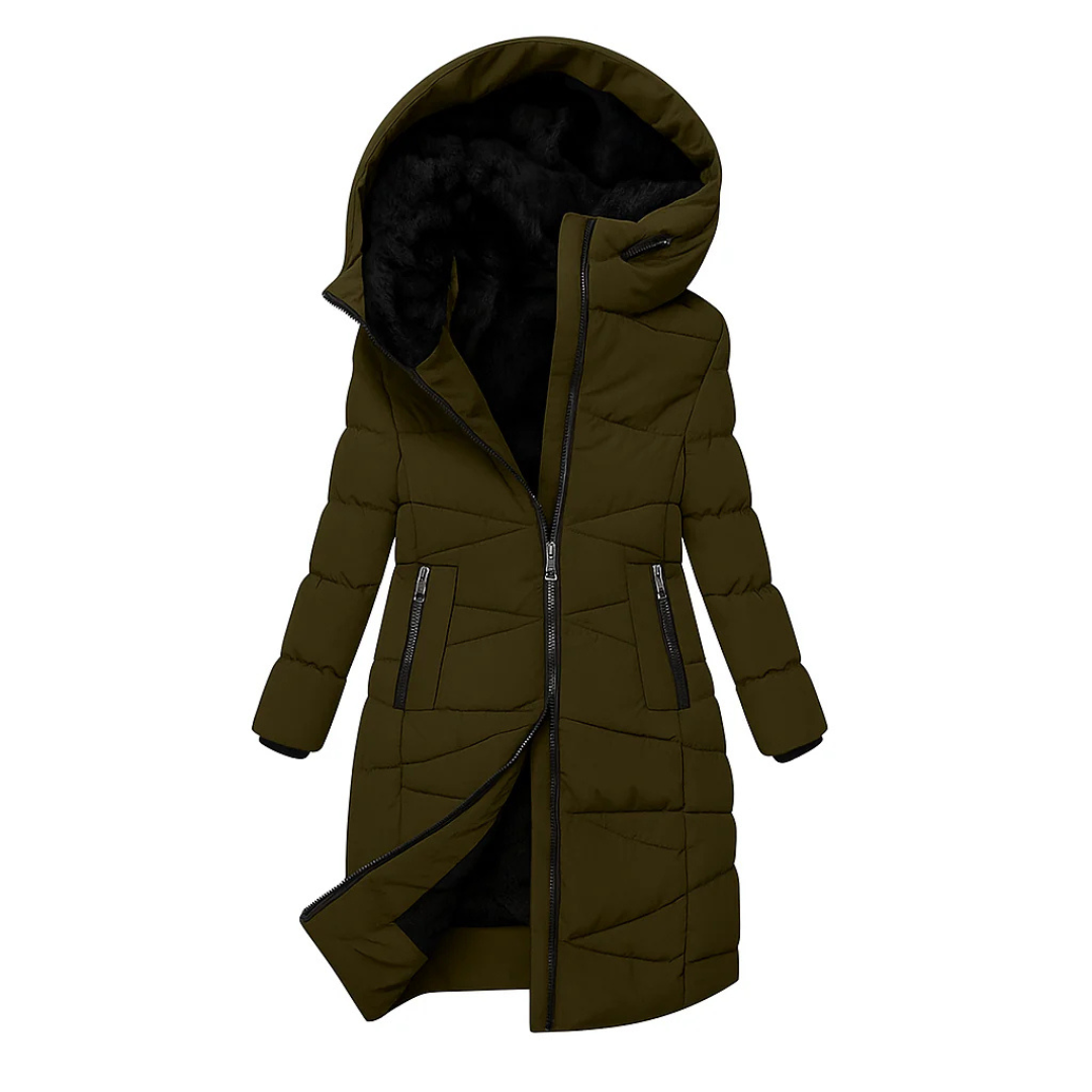 Maribel | Long Quilted Hooded Coat