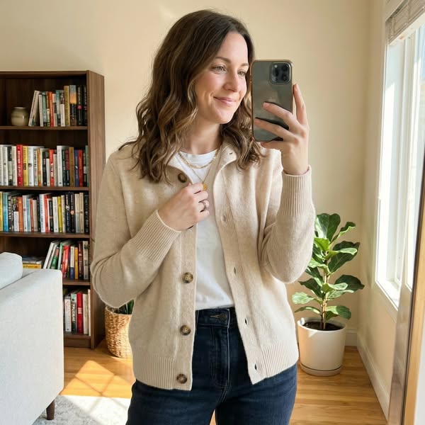 SELUNE™ | Soft Wool and Cashmere Cardigan