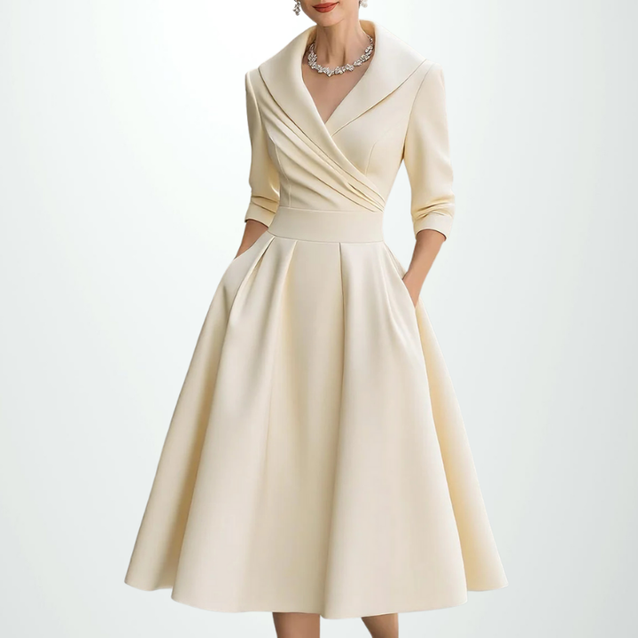 Vintage-Inspired Satin Midi Dress