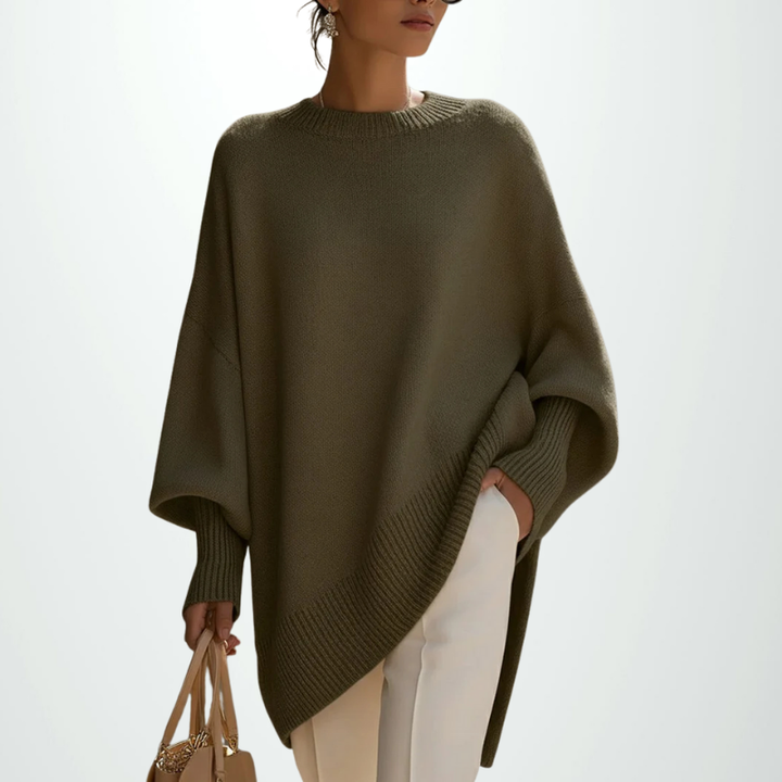 ELENA | Oversized knitted poncho sweater
