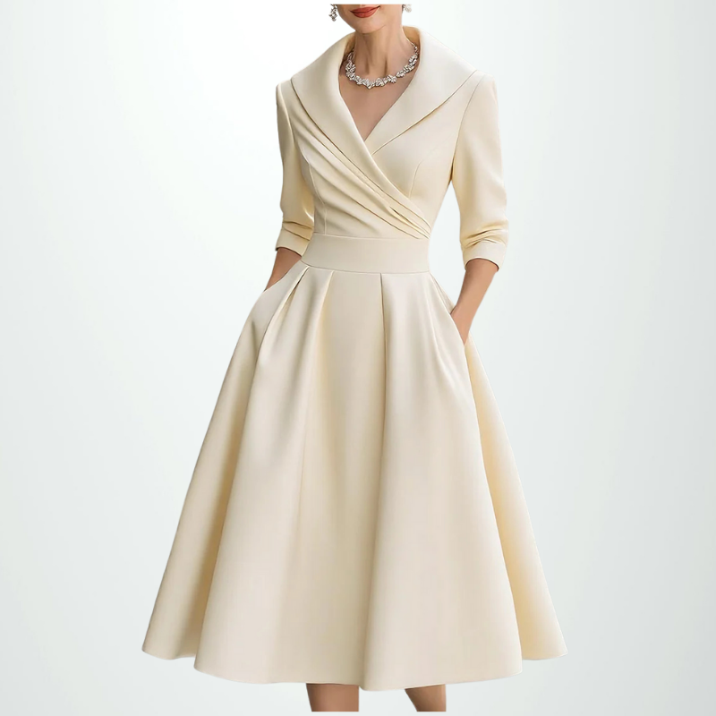 Vintage-Inspired Satin Midi Dress