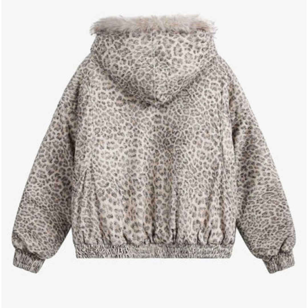 UrbanHeat |  Leopard Fleece Hooded Jacket