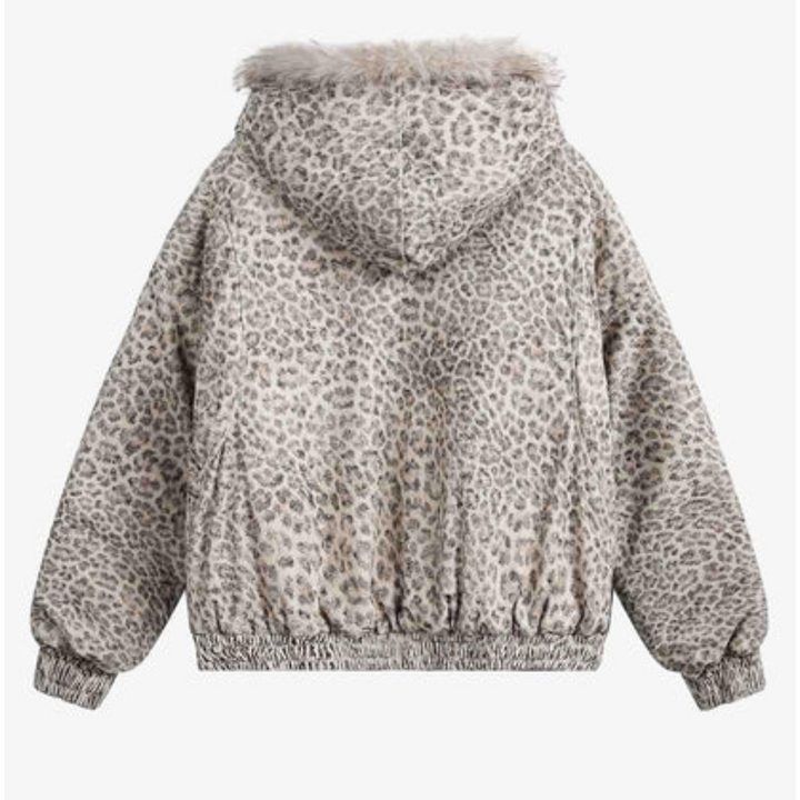 UrbanHeat |  Leopard Fleece Hooded Jacket