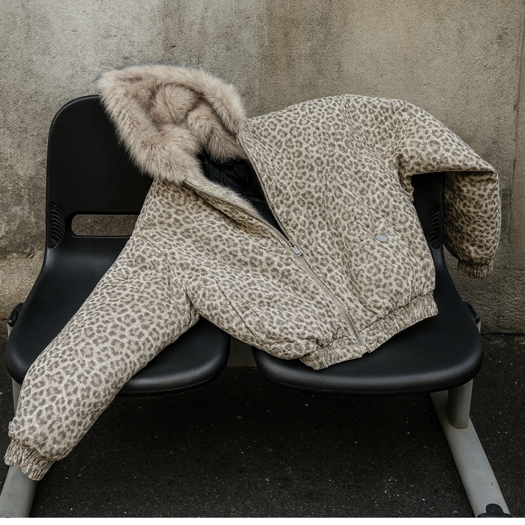 UrbanHeat |  Leopard Fleece Hooded Jacket