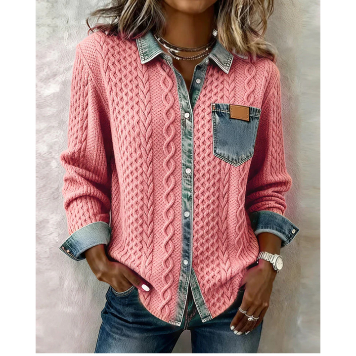 Roswyn™ Knit &amp; Denim Contrast Shirt