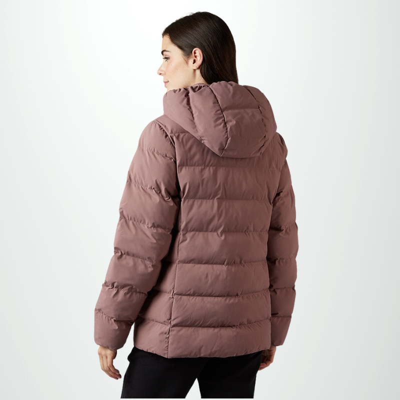 WOMEN'S MIDWEIGHT SHERPA-COLLARED PUFFER