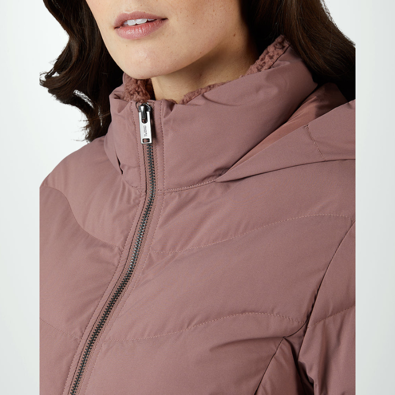 WOMEN'S MIDWEIGHT SHERPA-COLLARED PUFFER