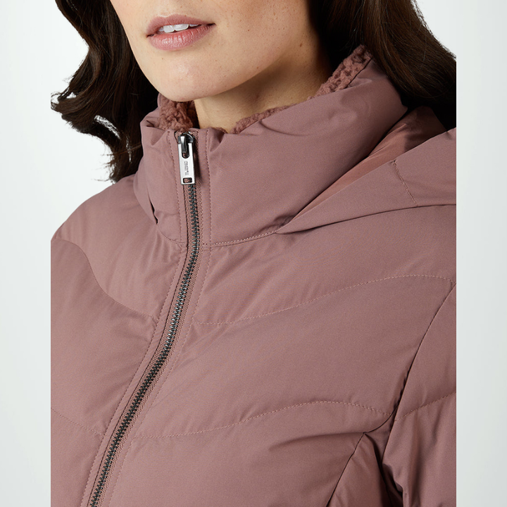 WOMEN'S MIDWEIGHT SHERPA-COLLARED PUFFER