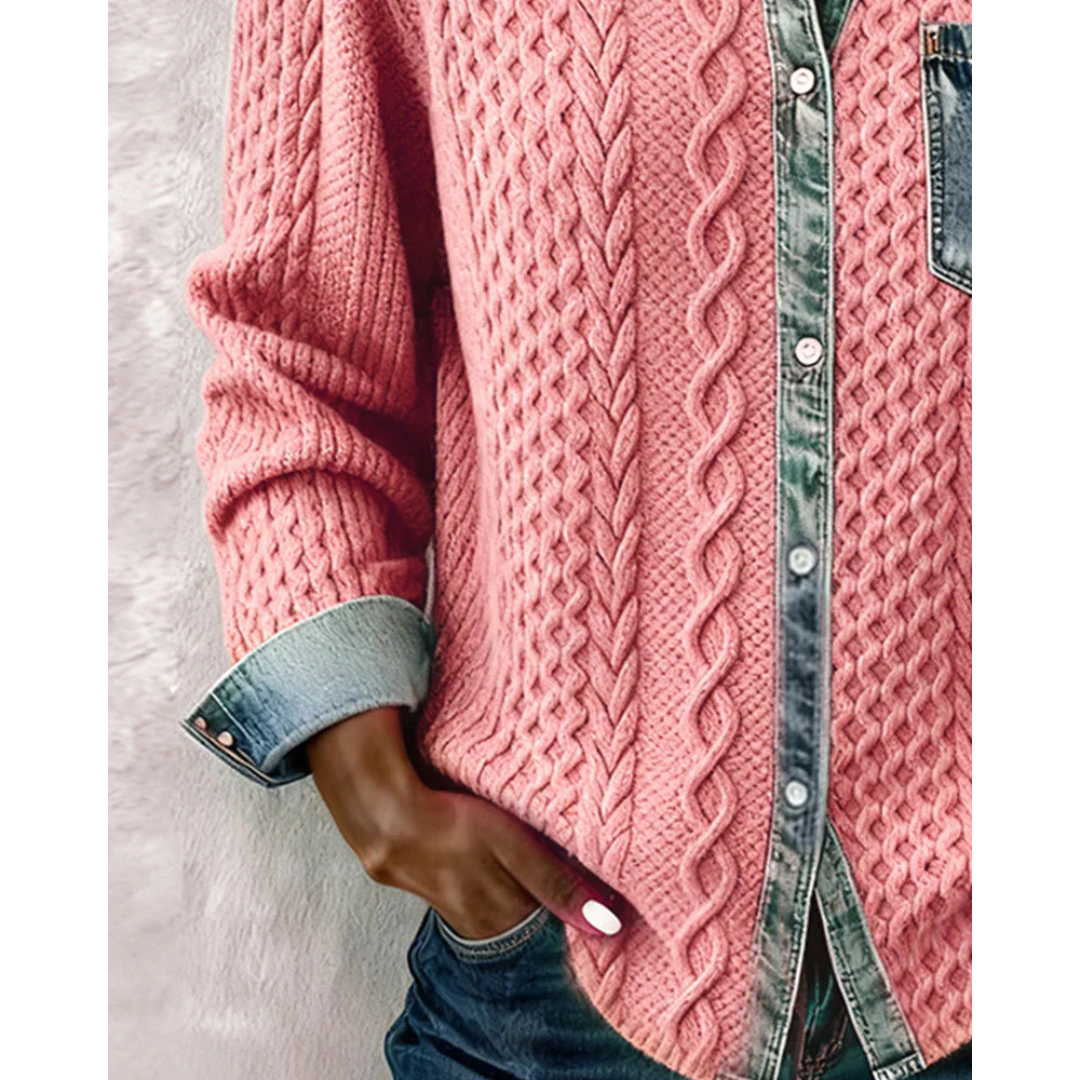 Roswyn™ Knit &amp; Denim Contrast Shirt