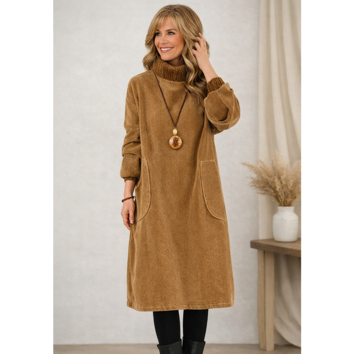 Jennie | Cozy Turtleneck Midi Dress