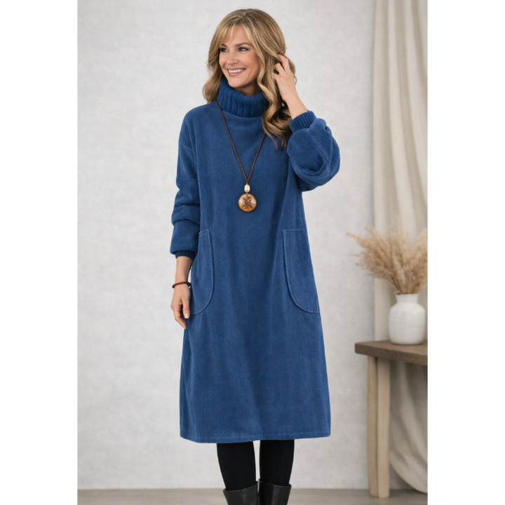 Jennie | Cozy Turtleneck Midi Dress