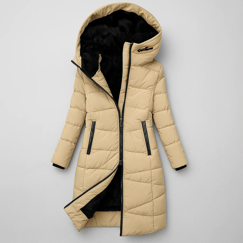 Maribel | Long Quilted Hooded Coat