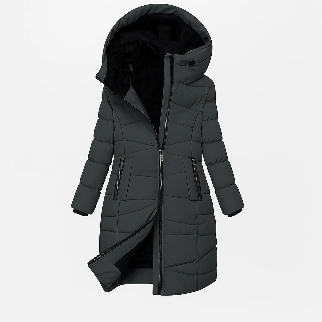 Maribel | Long Quilted Hooded Coat