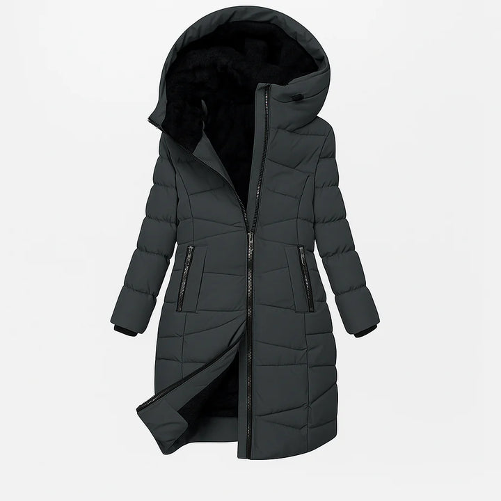Maribel | Long Quilted Hooded Coat